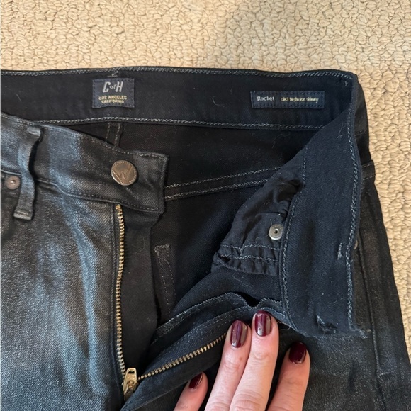 Citizens of Humanity slick rocket high-rise skinny jean black, coated size 28 - Picture 2 of 4